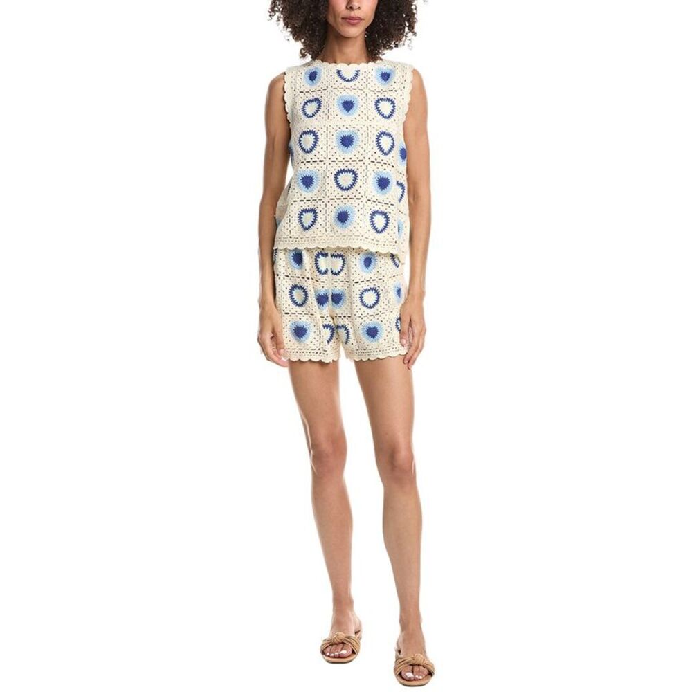 Anna Kay Womens  2Pc Lace Top & Short Set, Blue